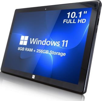 10.1" Windows 11 PROFESSIONAL Fusion5 FWIN232 PLUS N4120 FHD Intel Quad-Core Ultra Slim Windows Tablet PC - 8GB LPDDR5 RAM, 256GB Storage, SuperSpeed USB 3.0, Micro HDMI, 5MP & 2MP Cameras, Bluetooth 4.4