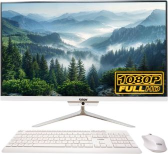 23.8" Full HD All-in-One Desktop Computer - Windows 11, N100 Quad-Core CPU, 8GB RAM, 256GB SSD, Dual-Band WiFi, HDMI, USB 3.0, FHD IPS Display - AIO PC with Wireless Keyboard, Mouse, 2MP Camera